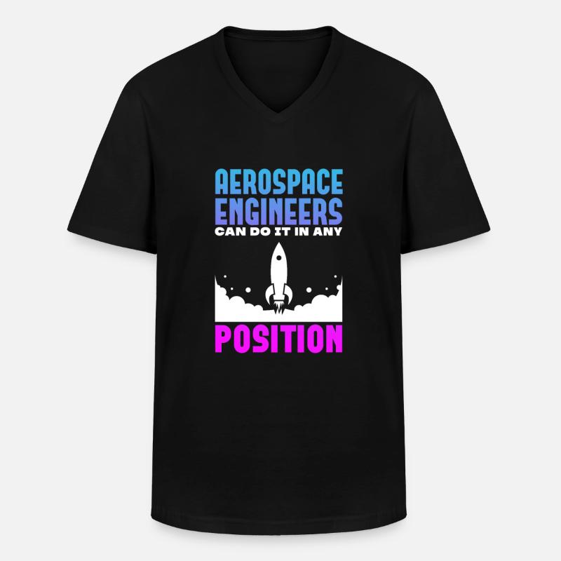 Space Engineer Aeronautical Engineer - Men's V-Neck T-Shirt - black