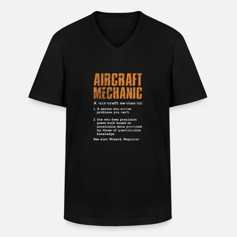 Flugzeugmechaniker Luftfahrt Flugzeug Geschenk - Männer-T-Shirt mit V-Ausschnitt - Schwarz