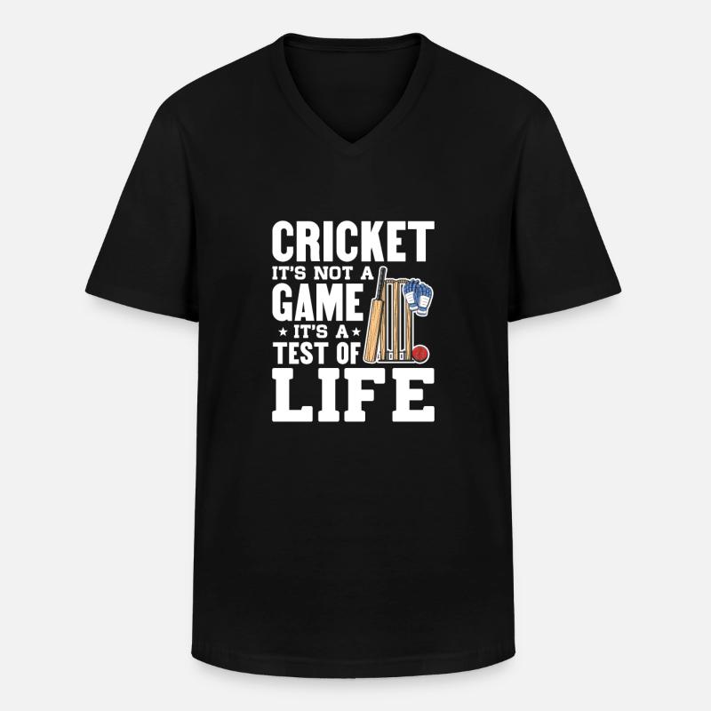 Cricket - Männer-T-Shirt mit V-Ausschnitt - Schwarz