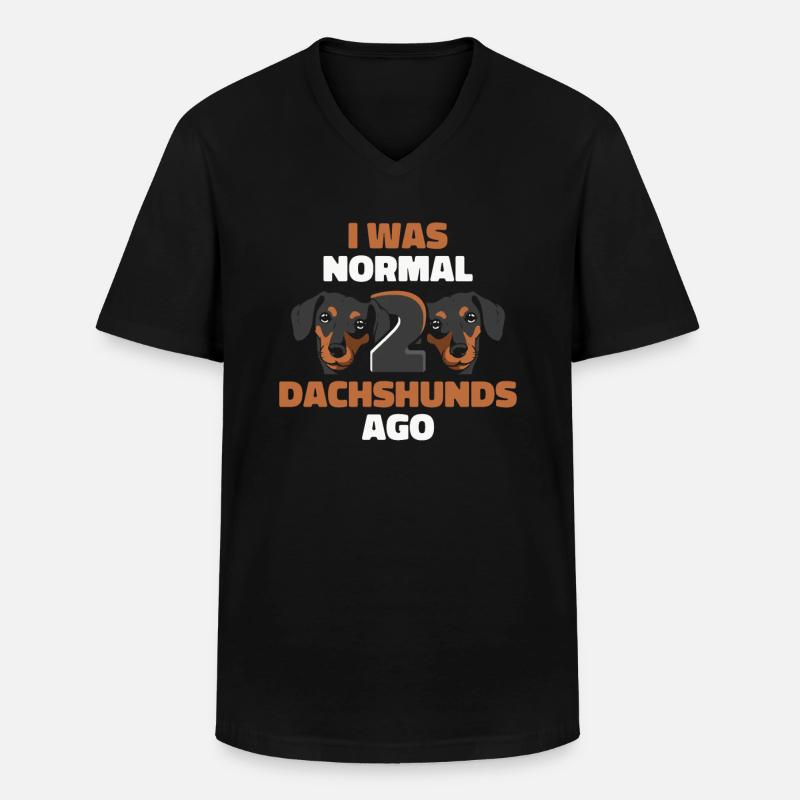 Dackel Hund - Männer-T-Shirt mit V-Ausschnitt - Schwarz