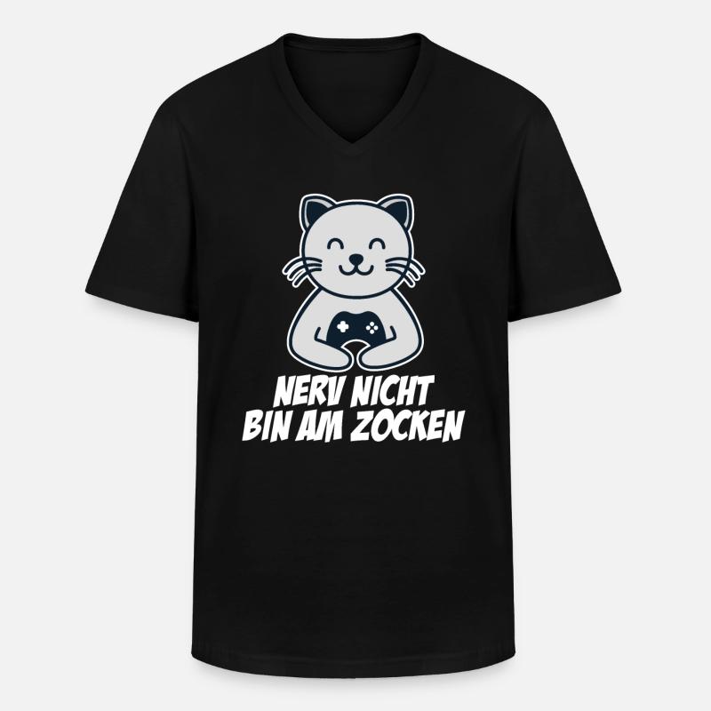 Nerv Nicht Bin Am Zocken - Männer-T-Shirt mit V-Ausschnitt - Schwarz