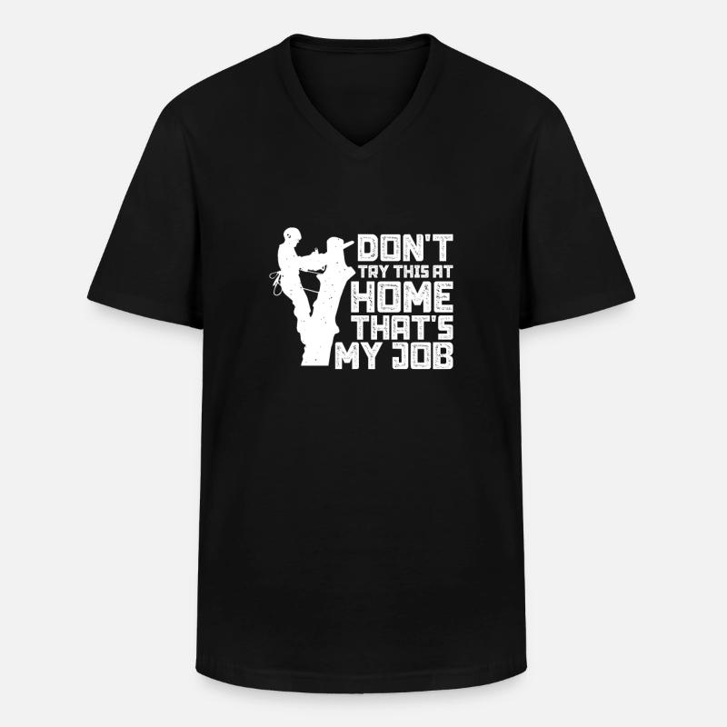 Baumpfleger - Männer-T-Shirt mit V-Ausschnitt - Schwarz