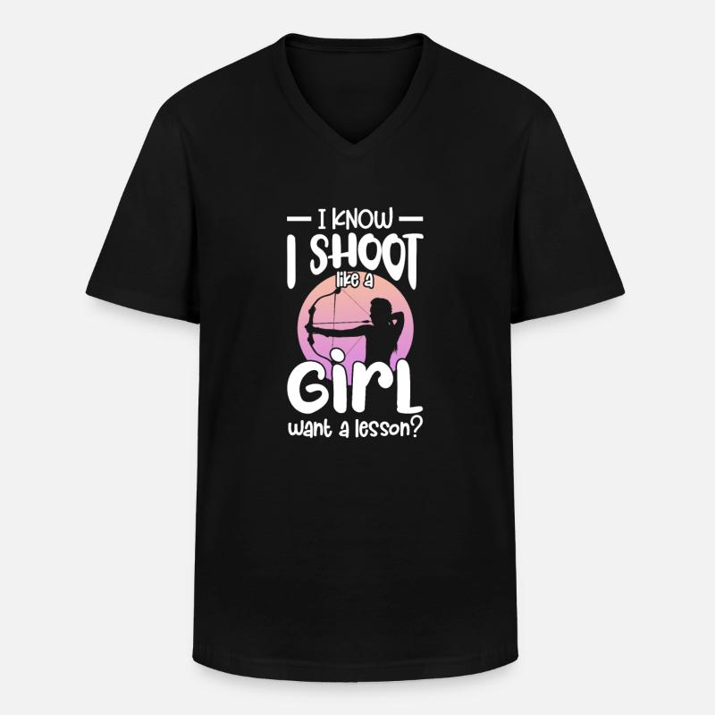 Bogenschiessen - Männer-T-Shirt mit V-Ausschnitt - Schwarz