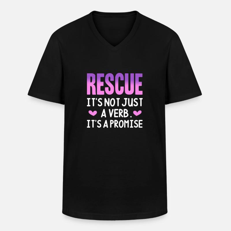 Tierrettung - Männer-T-Shirt mit V-Ausschnitt - Schwarz