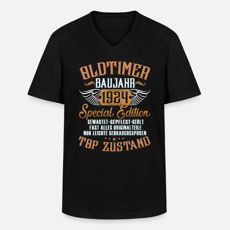 Oldtimer Baujahr 1924 - Männer-T-Shirt mit V-Ausschnitt - Schwarz