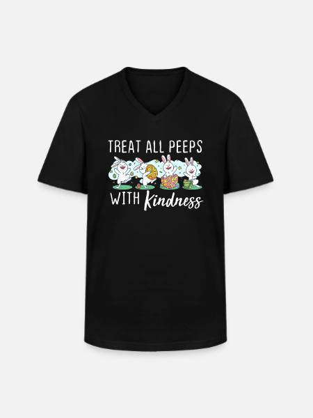 Treat All Peeps With Kindness Easter Teacher Gift - Men's V-Neck T-Shirt - black
