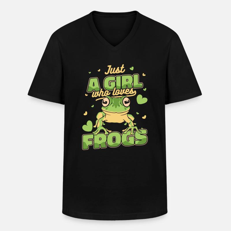 Frosch Kröte - Männer-T-Shirt mit V-Ausschnitt - Schwarz