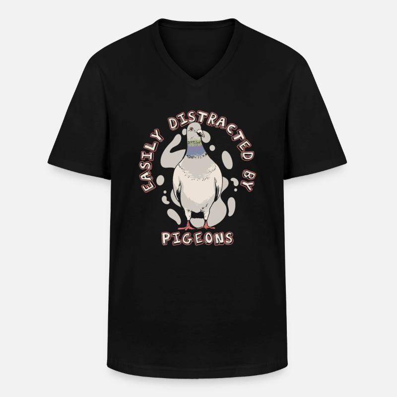 Taube Tauben Tier Vogel - Männer-T-Shirt mit V-Ausschnitt - Schwarz