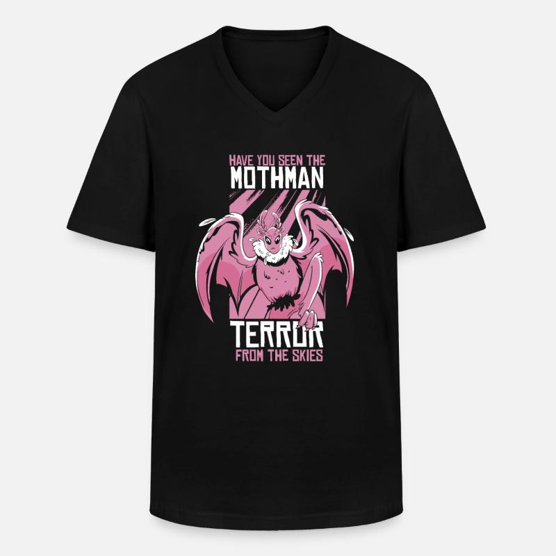 Mothman Monster Mottenmann - Männer-T-Shirt mit V-Ausschnitt - Schwarz