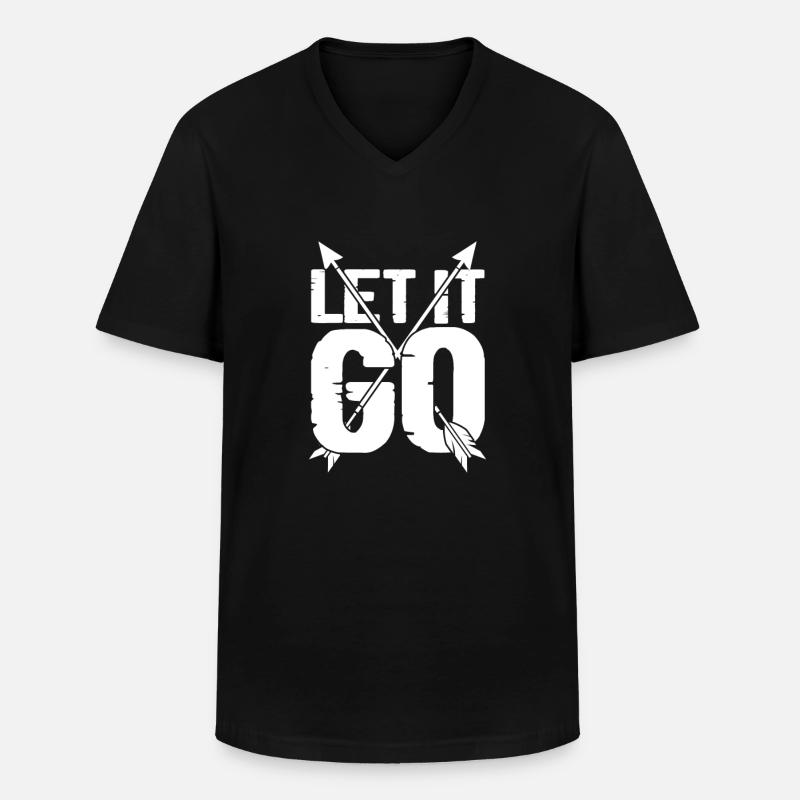 Bogenschiessen - Männer-T-Shirt mit V-Ausschnitt - Schwarz