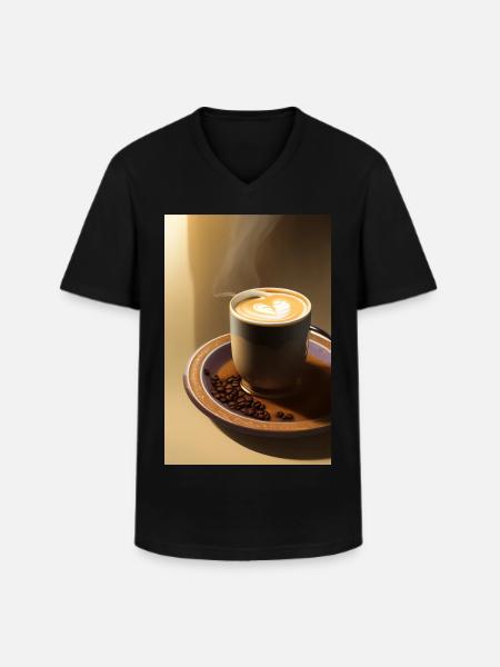 Coffee, coffee beans - Men's V-Neck T-Shirt - black