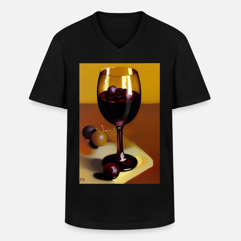 Wein Trinker - Männer-T-Shirt mit V-Ausschnitt - Schwarz