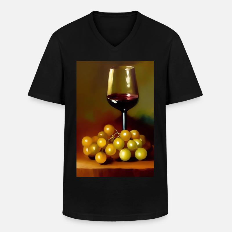 Wein Trinker - Männer-T-Shirt mit V-Ausschnitt - Schwarz