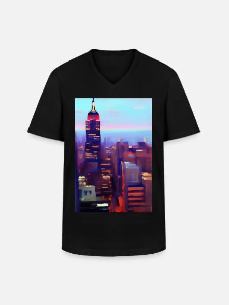 New York City Skyline - Men's V-Neck T-Shirt - black