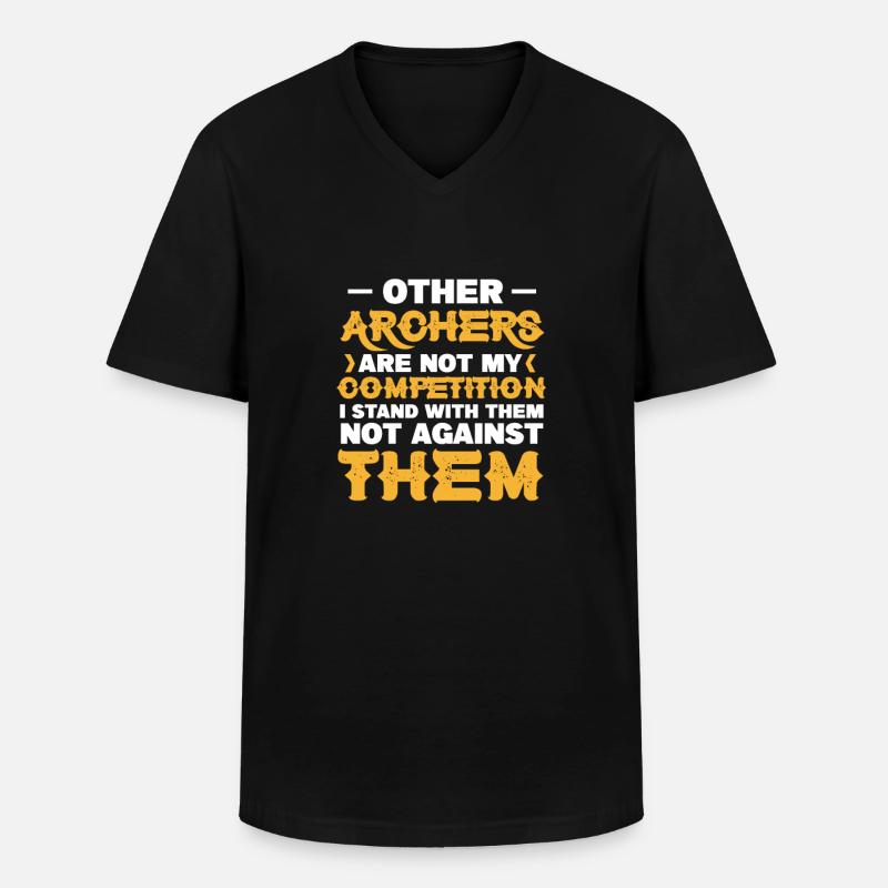 Bogenschiessen - Männer-T-Shirt mit V-Ausschnitt - Schwarz