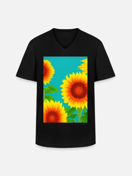 Sunflowers - Men's V-Neck T-Shirt - black
