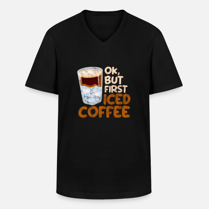 Eiskaffee - Männer-T-Shirt mit V-Ausschnitt - Schwarz