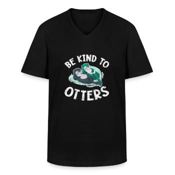 Otter - Männer-T-Shirt mit V-Ausschnitt - Schwarz - Vorne - AI Model Male 178 dark (178cm)