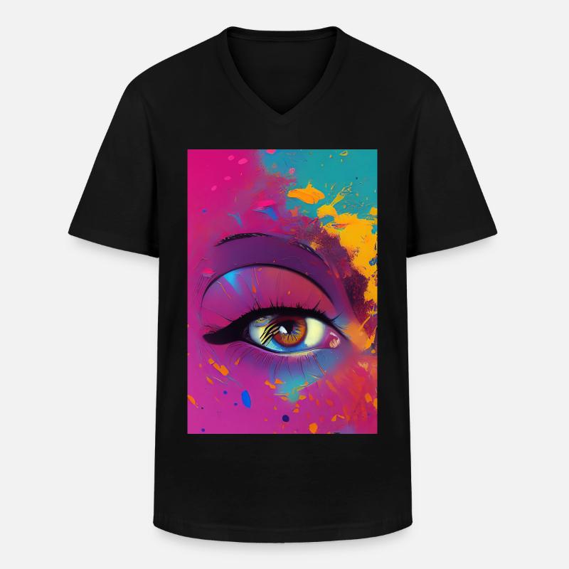 Abstrakte Kunst - Männer-T-Shirt mit V-Ausschnitt - Schwarz