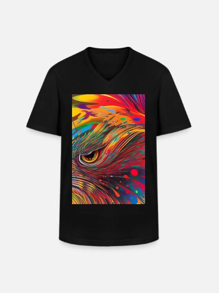 Art abstrait - T-shirt col V Homme - noir