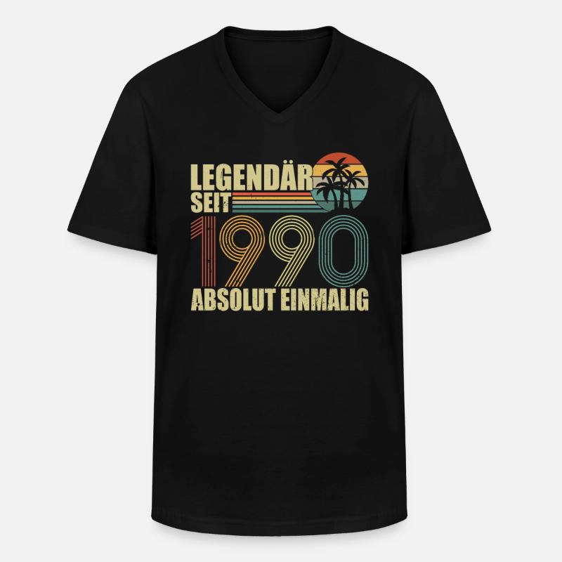Geboren 1990 - Männer-T-Shirt mit V-Ausschnitt - Schwarz