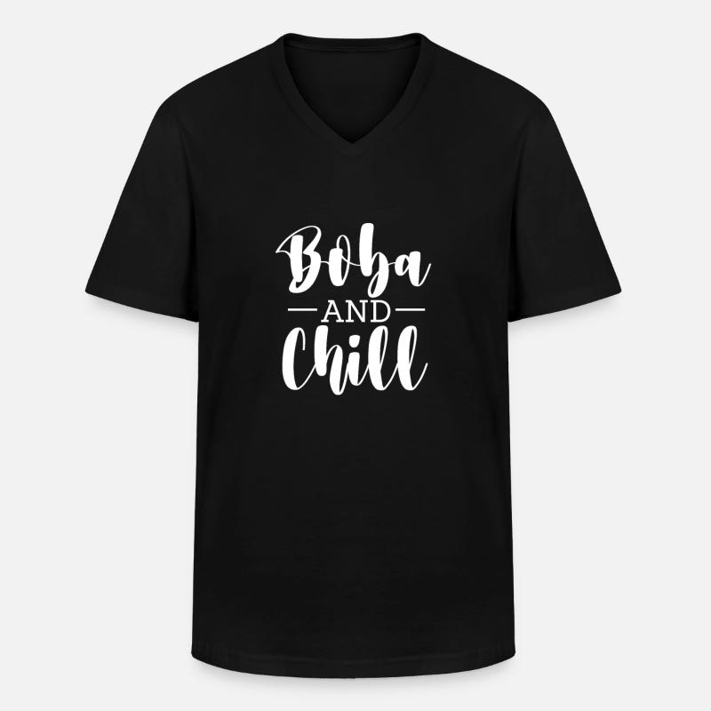 Bubble Tea - Männer-T-Shirt mit V-Ausschnitt - Schwarz