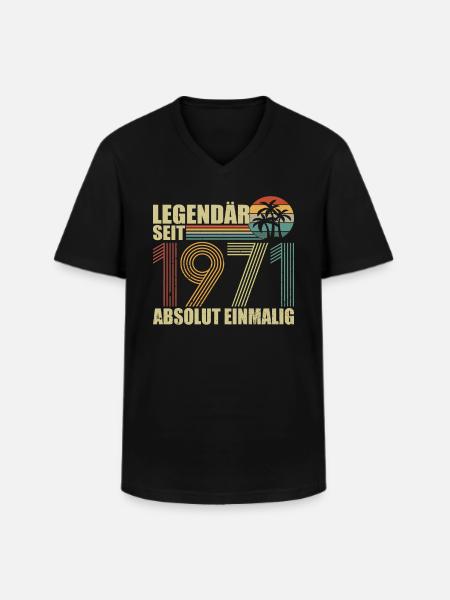 Legendary since 1971 - Men's V-Neck T-Shirt - black