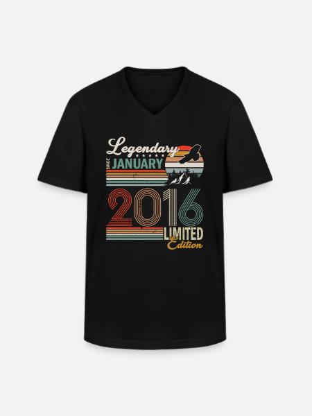 Legendary since January 2016 - Men's V-Neck T-Shirt - black