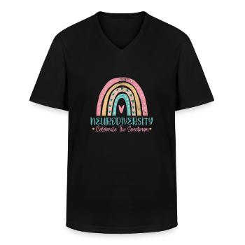 ADHS - Männer-T-Shirt mit V-Ausschnitt - Schwarz - Vorne - AI Model Male 178 dark (178cm)