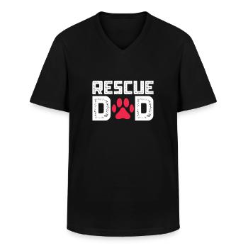 Sauvetage d’animaux - T-shirt col V Homme - noir - Devant - AI Model Male 178 dark (178cm)