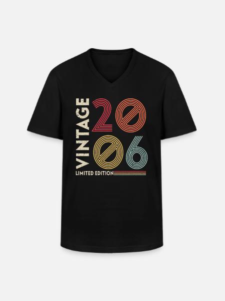 MILLÉSIME 2006 - T-shirt col V Homme - noir