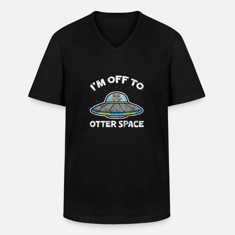 Otter - Männer-T-Shirt mit V-Ausschnitt - Schwarz