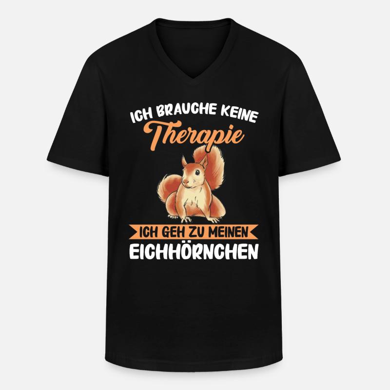 Eichhörnchen Baumhörnchen Squirrel - Männer-T-Shirt mit V-Ausschnitt - Schwarz