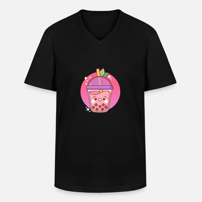 Bubble Tea - Männer-T-Shirt mit V-Ausschnitt - Schwarz