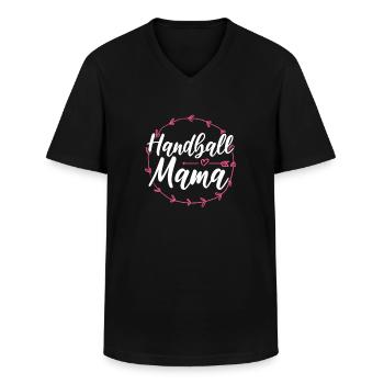 Handball - T-shirt col V Homme - noir - Devant - AI Model Male 178 dark (178cm)