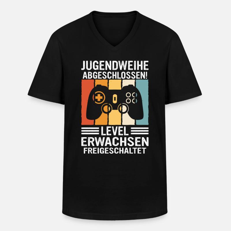 Jugendweihe Mädchen Junge Erwachsen - Männer-T-Shirt mit V-Ausschnitt - Schwarz