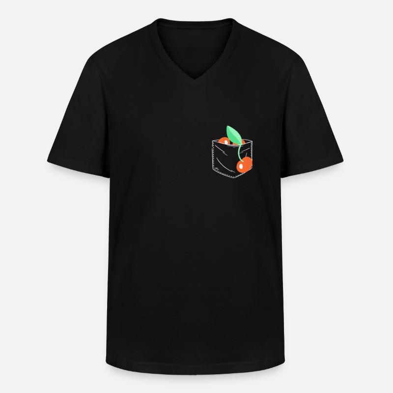 Cherry Fruit Cherries Cherry - Men's V-Neck T-Shirt - black