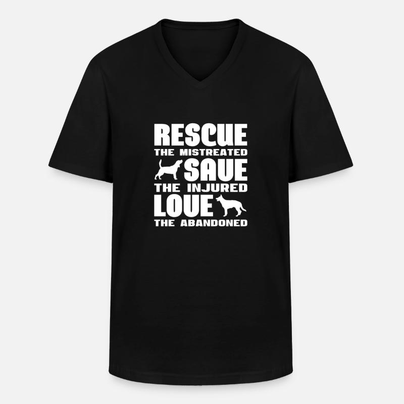 Tierrettung - Männer-T-Shirt mit V-Ausschnitt - Schwarz