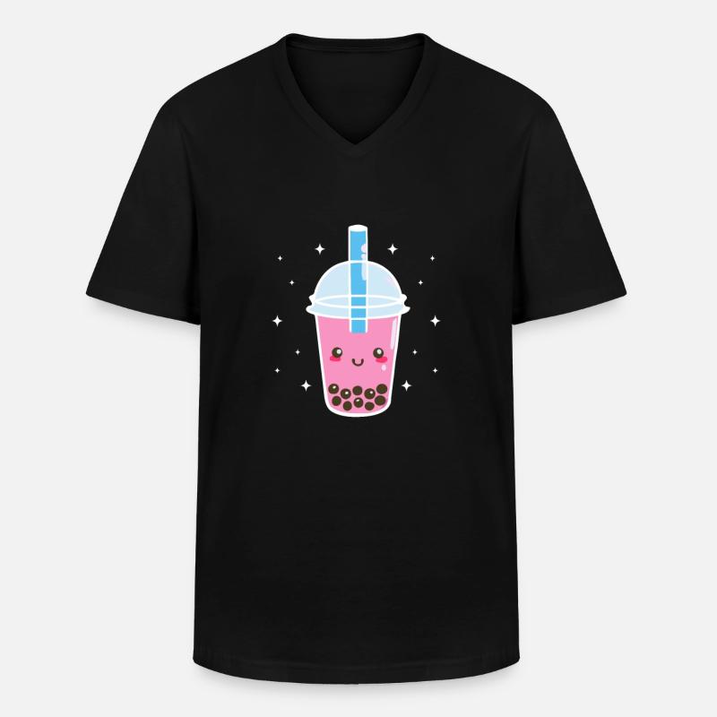 Bubble Tea - Männer-T-Shirt mit V-Ausschnitt - Schwarz