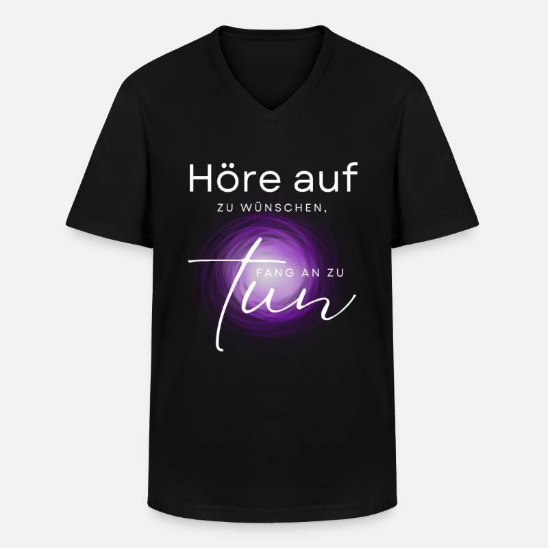 POSITIVE EINSTELLUNG MINDSET Motivation - Männer-T-Shirt mit V-Ausschnitt - Schwarz