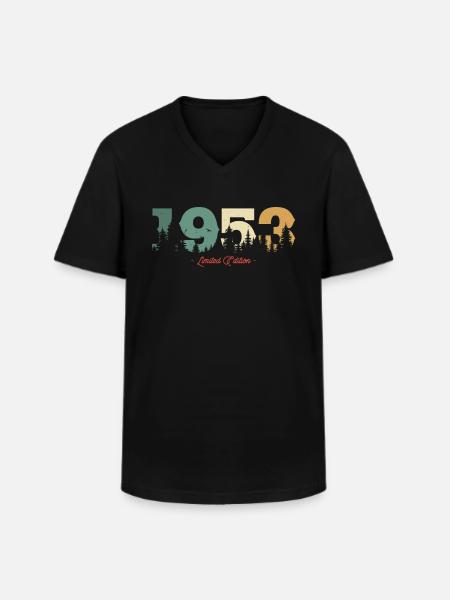1953 limitierte Auflage - Männer-T-Shirt mit V-Ausschnitt - Schwarz