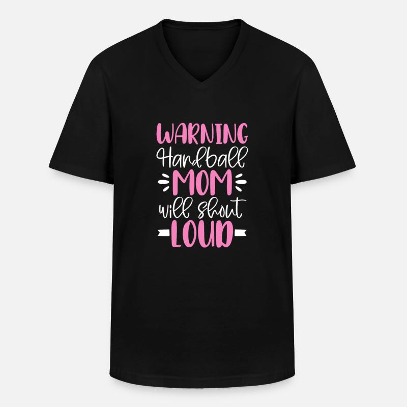 Handball - Männer-T-Shirt mit V-Ausschnitt - Schwarz