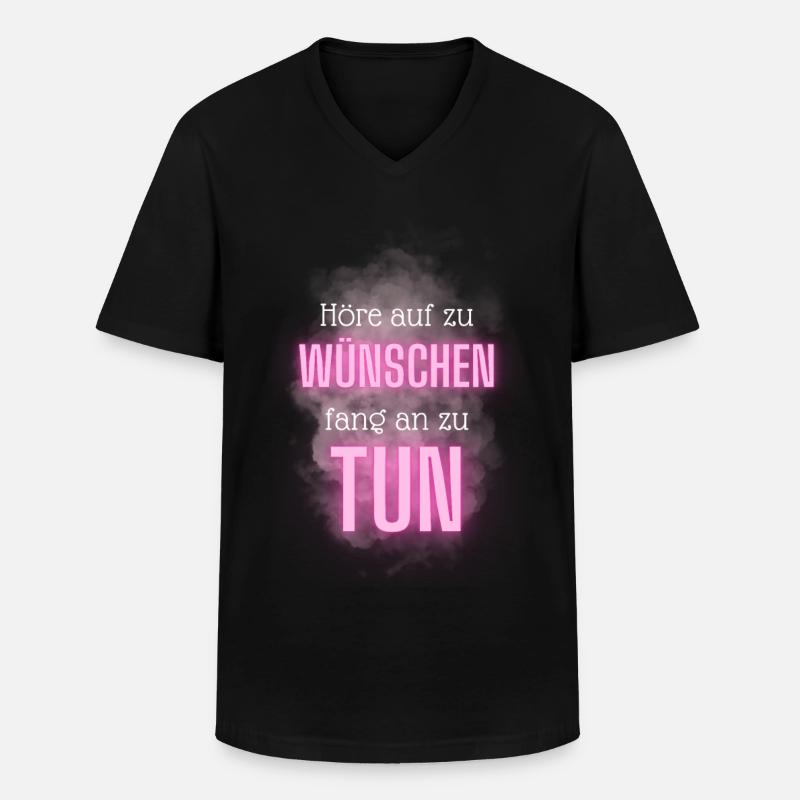 POSITIVE EINSTELLUNG MINDSET Motivation - Männer-T-Shirt mit V-Ausschnitt - Schwarz