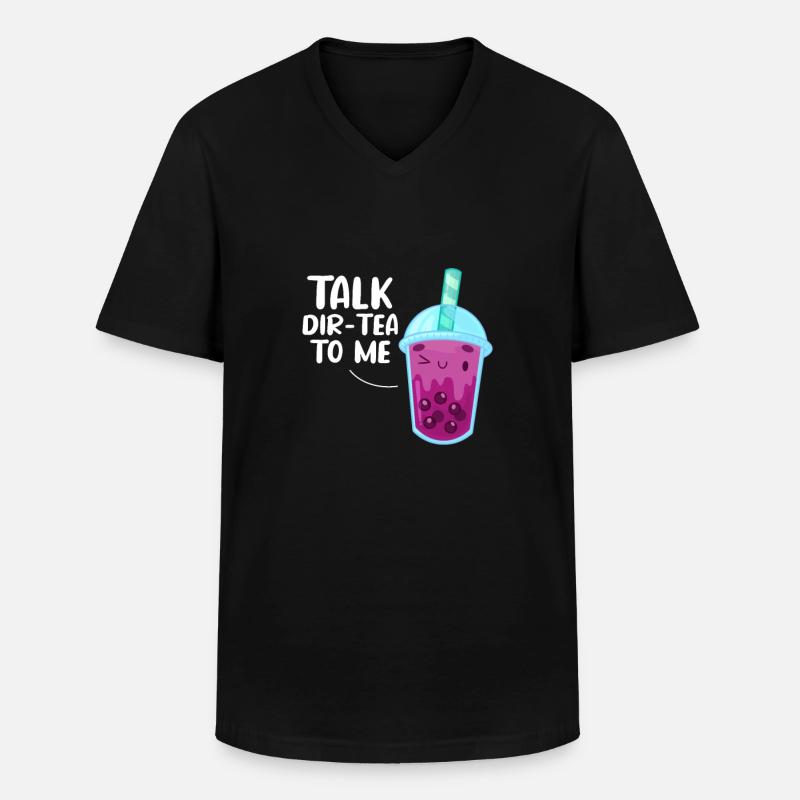 Bubble Tea - Männer-T-Shirt mit V-Ausschnitt - Schwarz