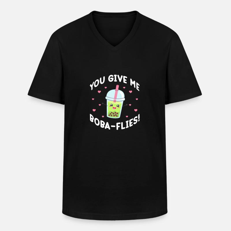 Bubble Tea - Männer-T-Shirt mit V-Ausschnitt - Schwarz