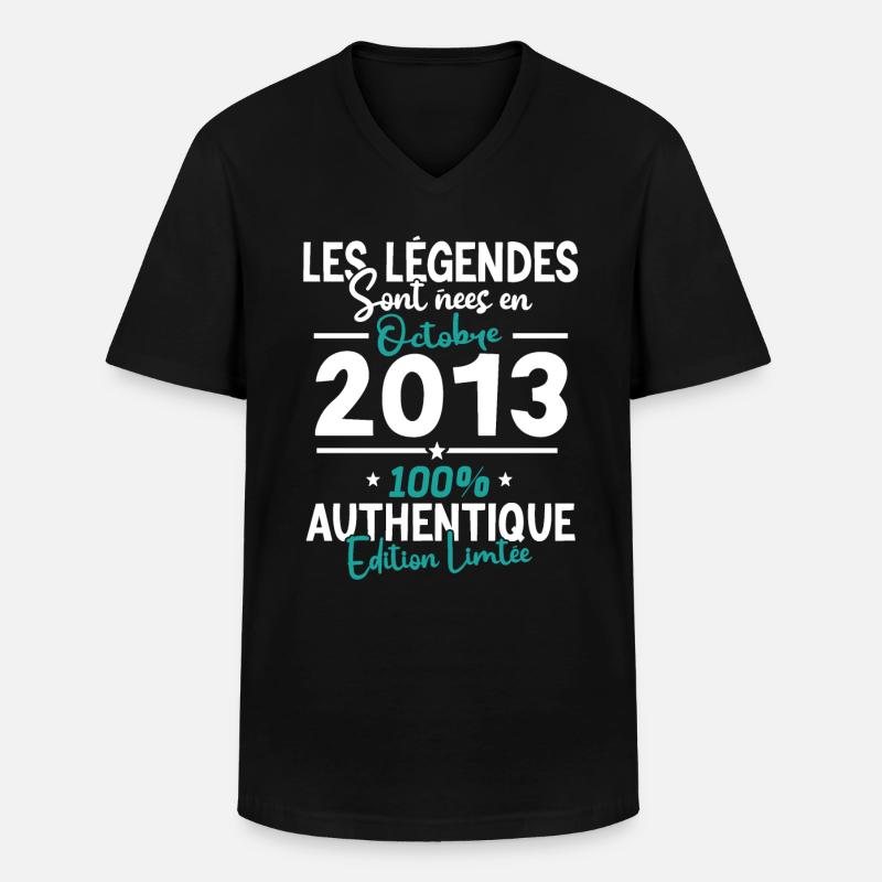 Legends October 2013 - 10 years - Men's V-Neck T-Shirt - black