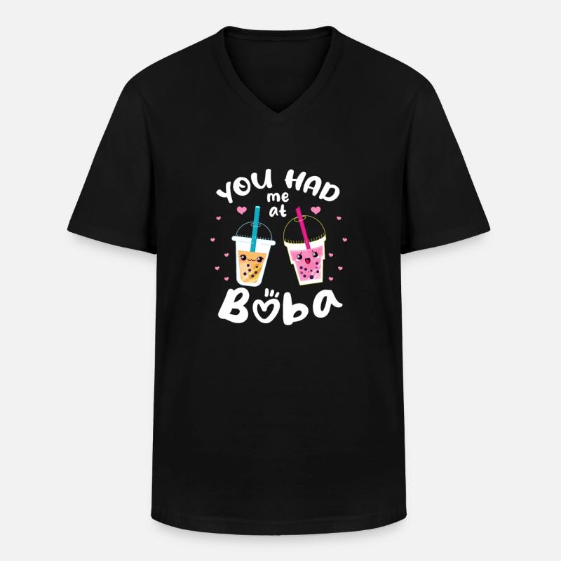 Bubble Tea - Männer-T-Shirt mit V-Ausschnitt - Schwarz