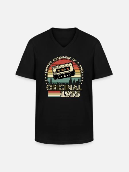 Classic Gift '55 - 68/69 Years - Men's V-Neck T-Shirt - black