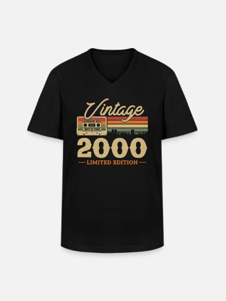 2000 - 23/24 years birthday - Men's V-Neck T-Shirt - black
