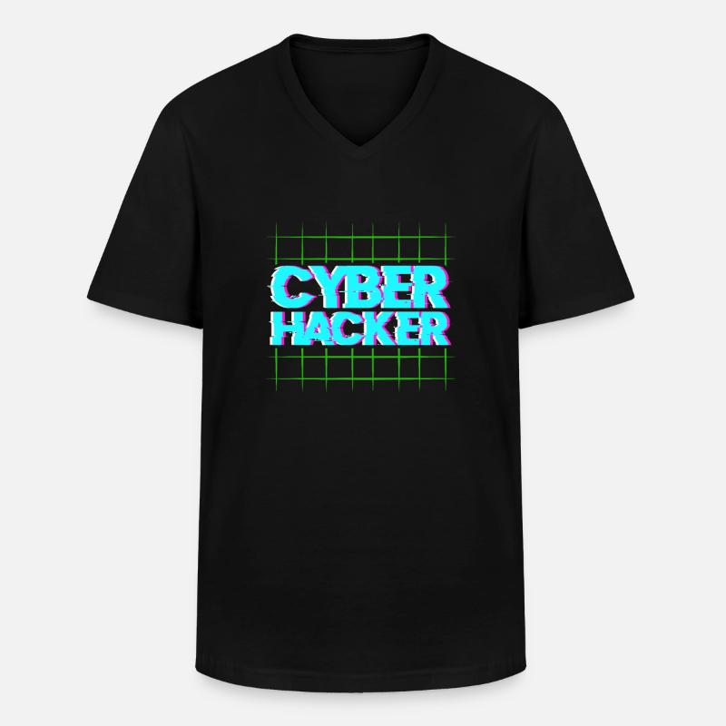 Hacker Coder Computer Hacking Cadeau - T-shirt col V Homme - noir